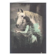 Colorized Vintage Horse Photo Card