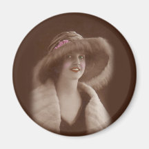 Colorized Vintage Victorian Lady Magnet