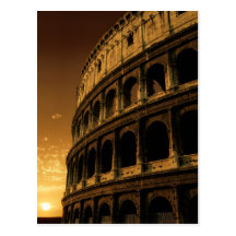 colosseum sunrise in rome post cards