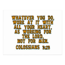 Colossians 3:23 post cards