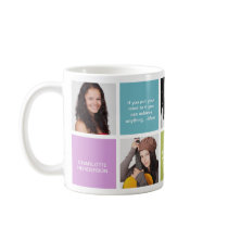 Colour block personal quote grad custom multi phot coffee mug