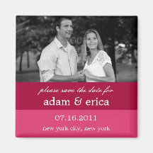 Colour Blocks Save The Date Magnet - Pink