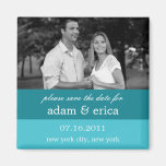 Colour Blocks Save The Date Magnet (Turquoise)