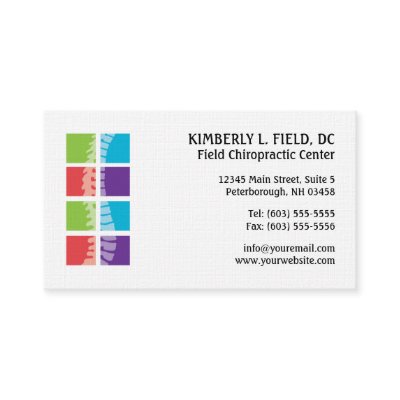 Colour Blocks Spine Chiropractic Business Cards by chiropracticbydesign