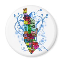 Colour Coded Manhattan Map Magnets