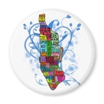 Colour Coded Manhattan Map magnets