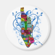 Colour Coded Manhattan Map Magnets