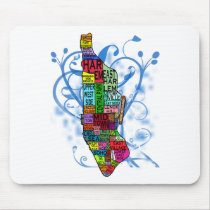 Colour Coded Manhattan Map Mousepads