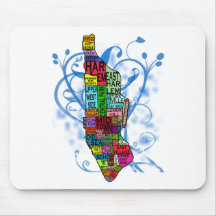 Colour Coded Manhattan Map Mousepads