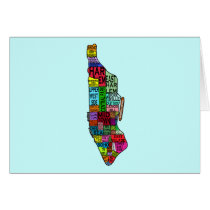 Colour Coded Manhattan NYC Tshirts, Hoodies Greeting Cards