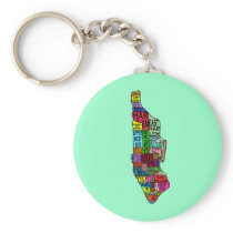 Colour Coded Manhattan NYC Tshirts, Hoodies Key Chain