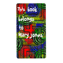 Colour Crazy Pattern Bookplate Labels
