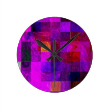 Colour Cubes Clock, Purple