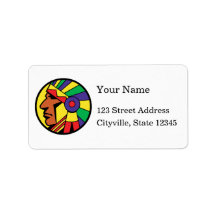Colour Indian Head Address Labels