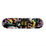colour my life / Farbklekse | Black Ink + TEXT Skateboarddeck