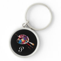 COLOUR PALETTE ,Black Monogram Keychains