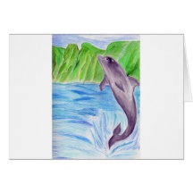 Colour pencil dolphin cards