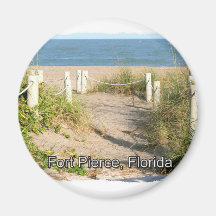 Colour picture of beach dune walk Ft. Pierce, FL Fridge Magnets