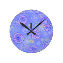 Colour Spirals Clock, Periwinkle