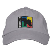 Colour Squares Bichon Embroidered Baseball Caps
