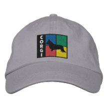 Colour Squares Cardigan Welsh Corgi Embroidered Hats