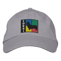Colour Squares Pembroke Welsh Corgi Embroidered Baseball Caps