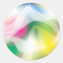 Colour Wave Round Stickers