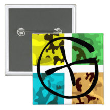 Coloured Camo Geocaching Logo Pin