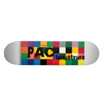 Coloured Chekered Pac Custom Skate Board