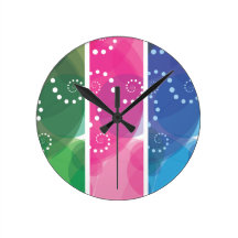 coloured clock with swirls