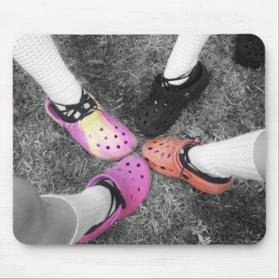 Coloured Crocs & Soft Shoes Mousepad by darkimagestudios