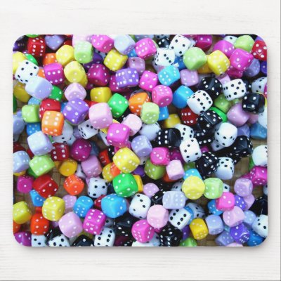 Coloured Dice. Mouse Mats by Bluepincer