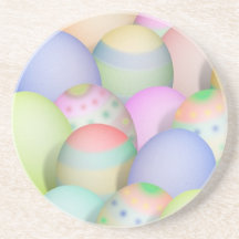 Coloured Easter Eggs Background Coaster