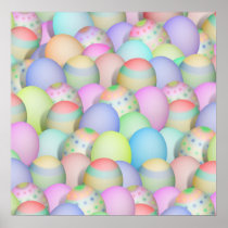 Coloured Easter Eggs Background Posters