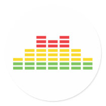 coloured equalizer icon round stickers