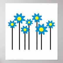 Coloured flowers posters