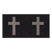 Coloured Gem Cross Custom Photo Card