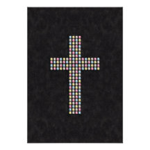 Coloured Gem Cross Invitations