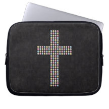 Coloured Gem Cross Laptop Computer Sleeve