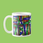 Coloured Glass Tiles Rows and Rays Mosaic mugs