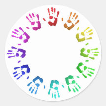 Coloured handprints stickers