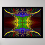 Coloured horn flower lines on slate poster