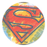 Coloured in Shield Round Stickers
