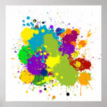 Coloured Inky Splats Posters