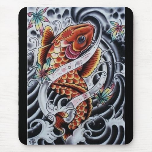 Coloured Koi Tattoo Mousepad