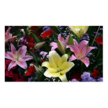 Coloured lilies business cards