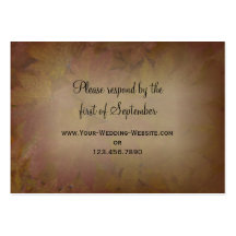 Coloured Maple Leaves Wedding RSVP Response Card Business Card