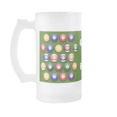 Coloured Numbered Pool Balls on a Beer Glass Coffee Mugs by DigitalDreambuilder