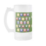 Coloured Numbered Pool Balls on a Beer Glass mugs