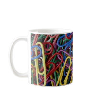 Coloured paper clips mugs